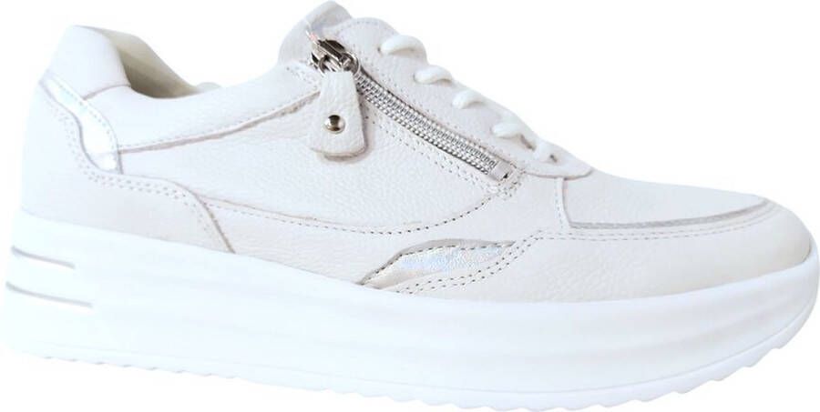 Waldläufer Comfortabele Arianna Sneaker met Rits en Veters White