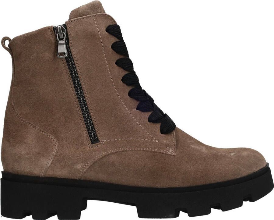 Waldläufer Comfortabele Taupe Suède Veterboot Brown Dames