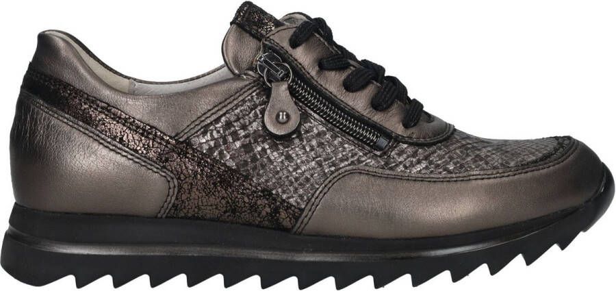 Waldläufer Comfortabele Metallic Antraciet Sneaker met Dierenprint Grijs Heren