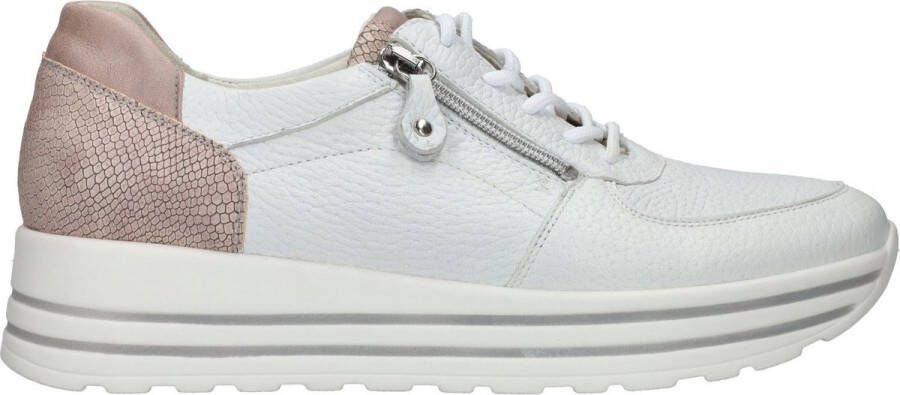 Waldläufer Witte Lana Sneaker met Roze Dierenprint White Dames