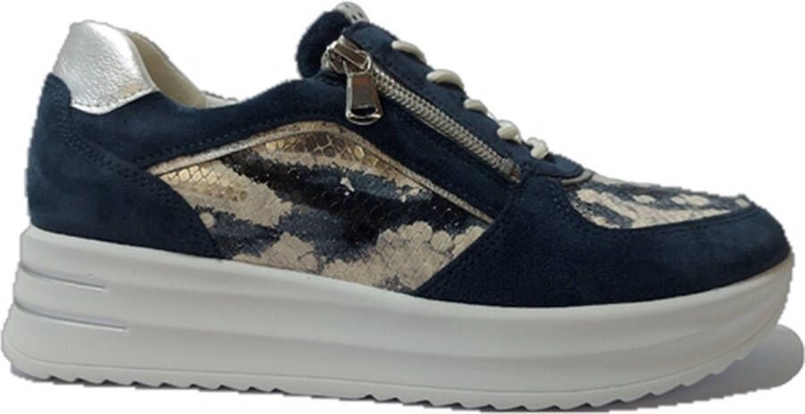 Waldläufer Waldlaufer Sneaker 755001 301 418 Wijdte H Blauw Combi 4½ 37½