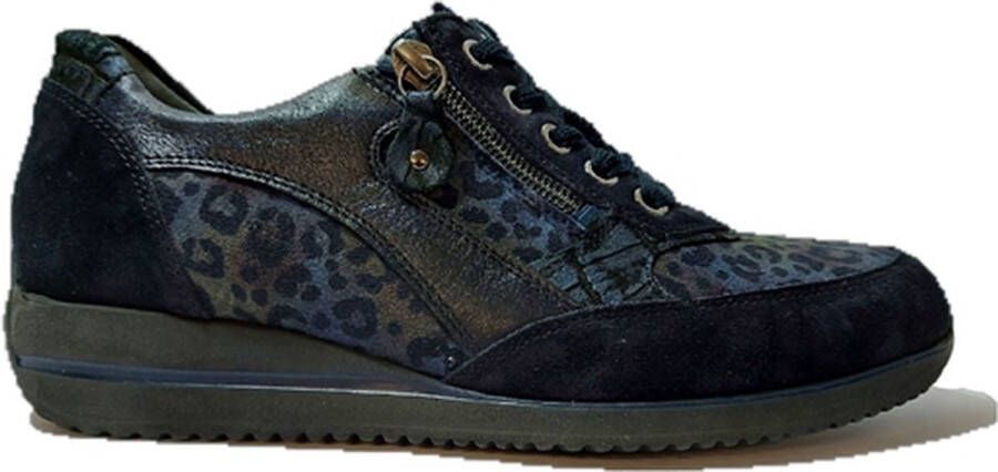 Waldläufer Waldlaufer Sneaker 980008 414 194 Wijdte H Blauw Suède Print 4½ 37½