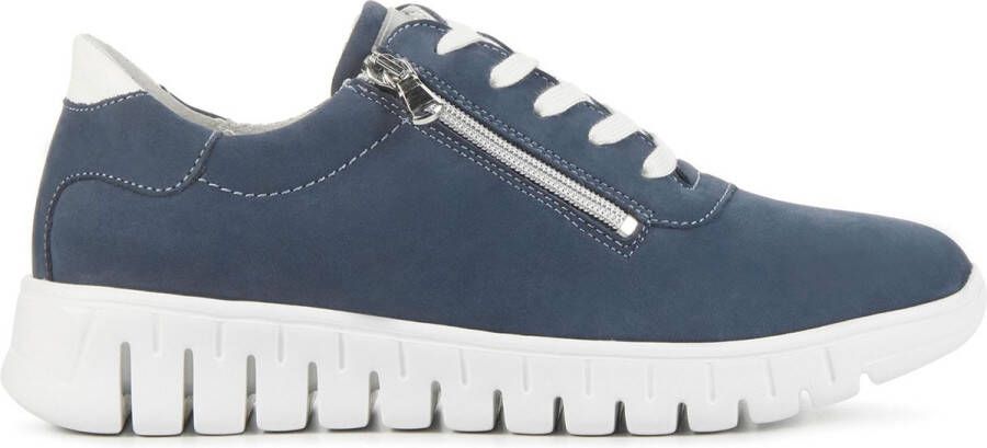 WALDLAUFER Waldläufer Lage Sneakers Dames 916001 Nub Maat: 42 Materiaal: Nubuck Kleur: Blauw