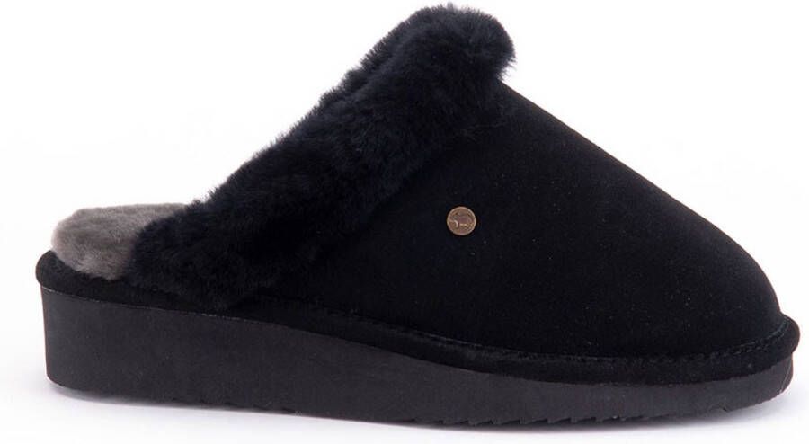 Warmbat Alice Women Suede Dames Sloffen Zwart