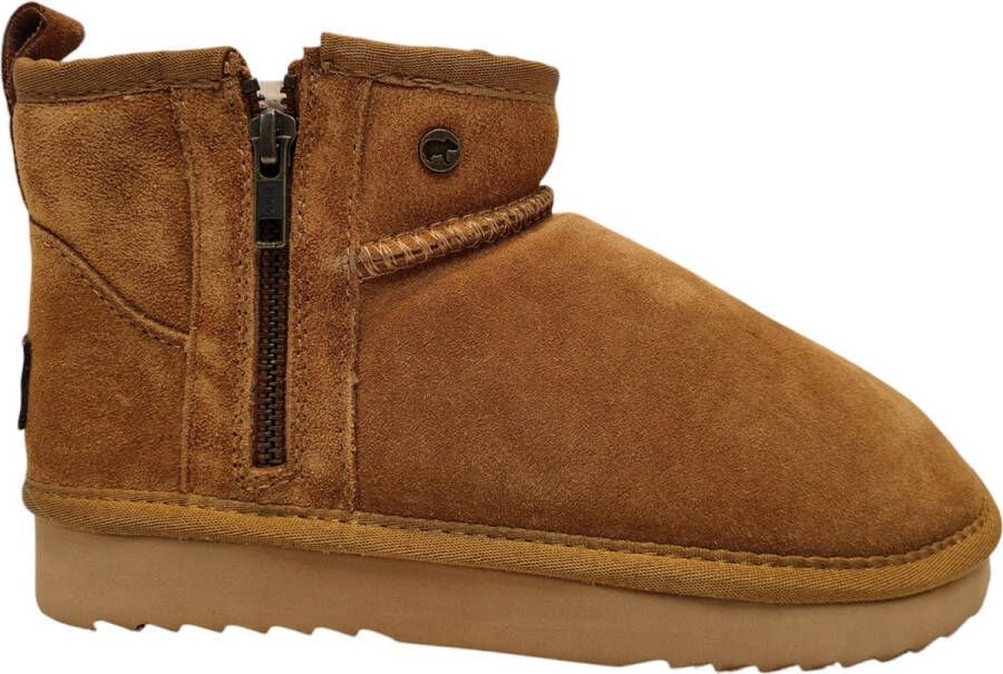 Warmbat Durack Wom Suede Boot Zip Cogn Dames Pantoffels Cogna