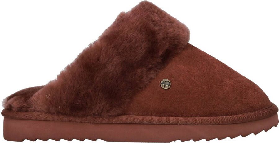 Warmbat Flurry Women Suede Dames Sloffen Rood Bruin