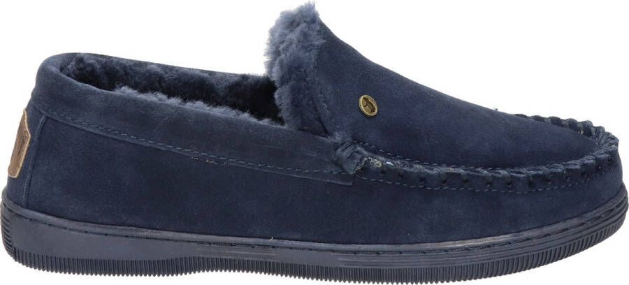 Warmbat Grizzly Men Suede Heren Sloffen Donkerblauw