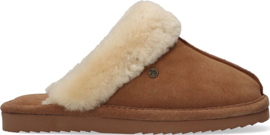 Warmbat Lismore Suede Dames Sloffen Bruin Wit