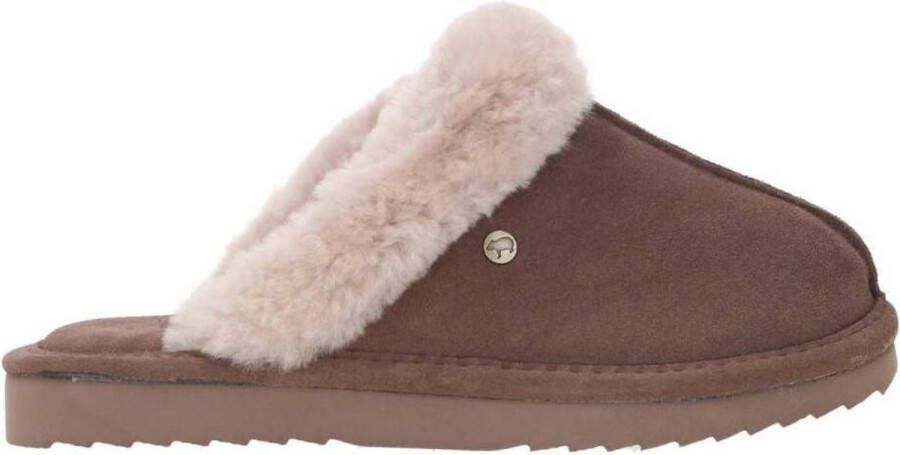 Warmbat Lismore Suede Dames Sloffen Cognac