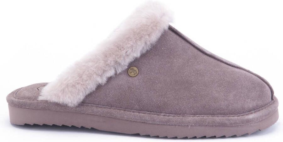 Warmbat Lismore Suede Dames Sloffen Taupe