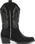 Weloveshoes BLACK FRIDAY DEAL Dames Cowboylaarzen met Hak Zwart Suedine - Thumbnail 1