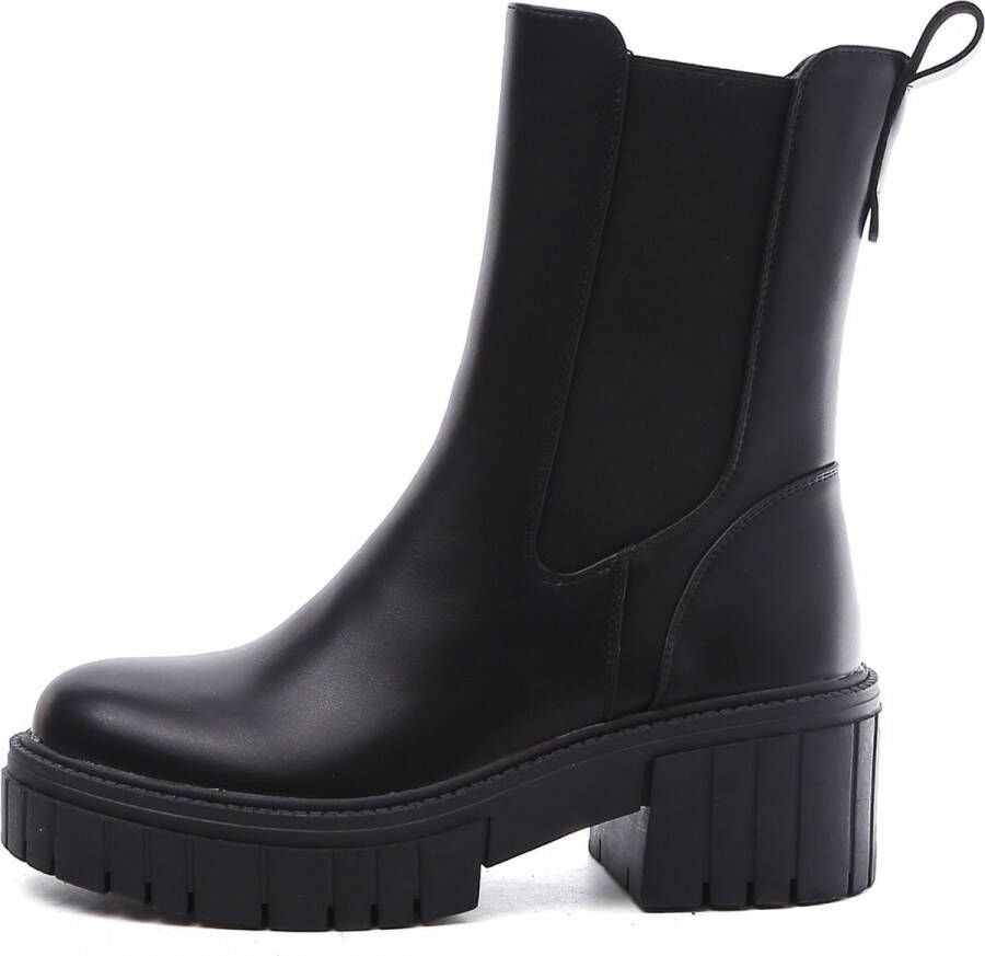 Weloveshoes SmileFavorites® Chelsea boots met Hak Imitatieleer Zwart