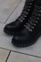 Weloveshoes SmileFavorites Biker boots met Hak Zwart Imitatieleer - Thumbnail 1