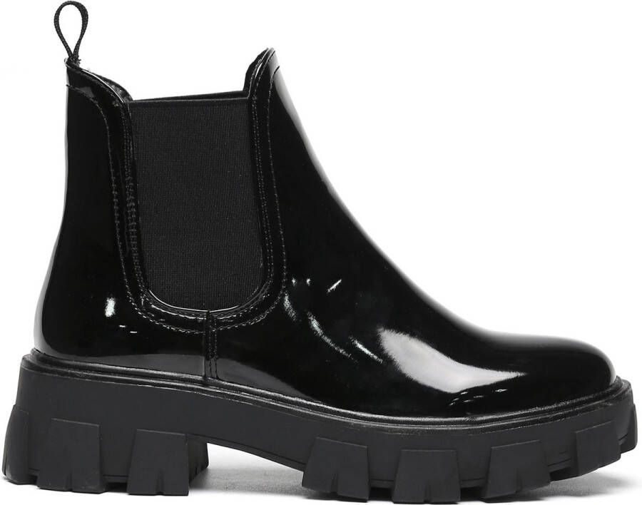 Weloveshoes Smile Favorites Dames Chelsea boots Zwart Imitatieleer Lak