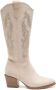 Weloveshoes Smile Favorites Dames Cowboylaarzen met Hak Beige Suedine - Thumbnail 1