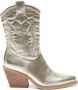 Weloveshoes Smile Favorites Dames Cowboylaarzen met Hak Goud Imitatieleer - Thumbnail 1