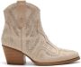 Weloveshoes Smile Favorites Dames Cowboylaarzen met Hak Kort Beige Suedine - Thumbnail 2