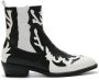 Weloveshoes Smile Favorites Dames Cowboylaarzen met Hak Kort Zwart Imitatieleer - Thumbnail 2