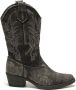 Weloveshoes Smile Favorites Dames Cowboylaarzen met Hak Zwart Stof - Thumbnail 2