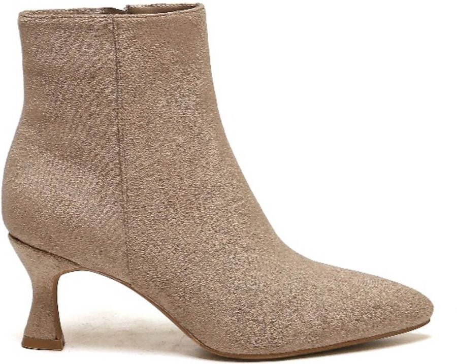 Weloveshoes Smile Favorites Dames Enkellaarzen met Hak Khaki Suedine