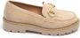 Weloveshoes Smile Favorites Dames Loafers Beige Suedine Moccasins - Thumbnail 2