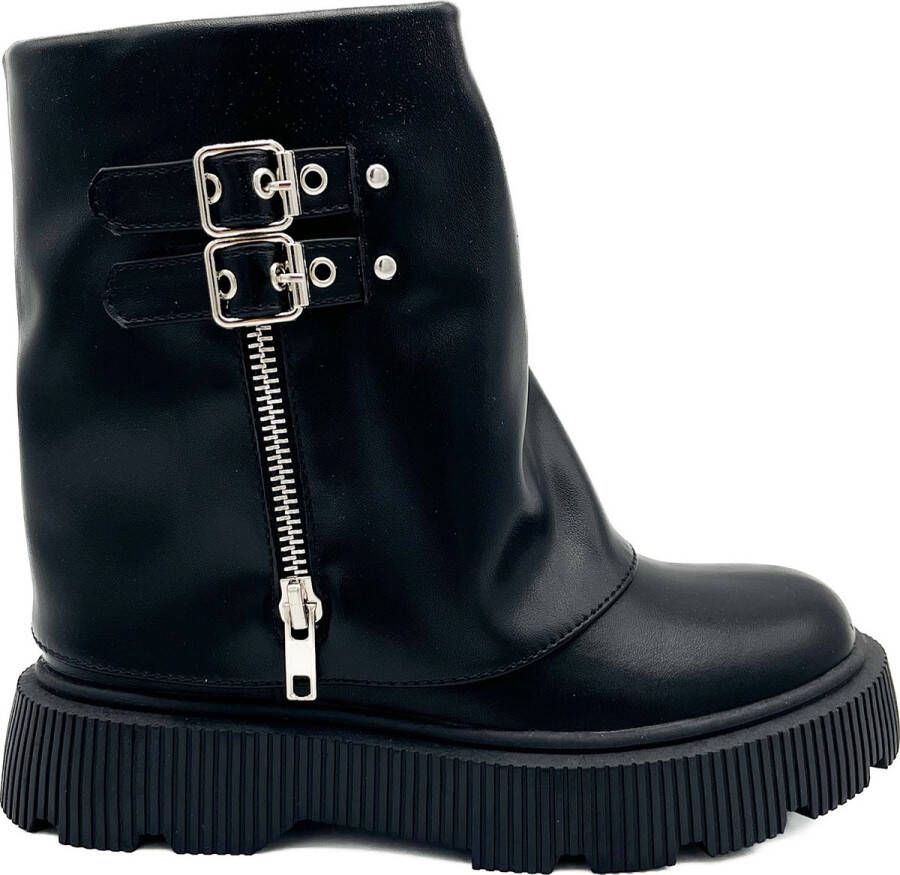 Weloveshoes Smile Favorites Meisjes Boots Zwart Imitatieleer Suedine