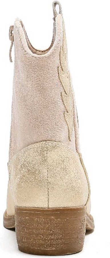 Weloveshoes Smile Favorites Meisjes Cowboylaarzen Beige Imitatieleer Suedine Goud