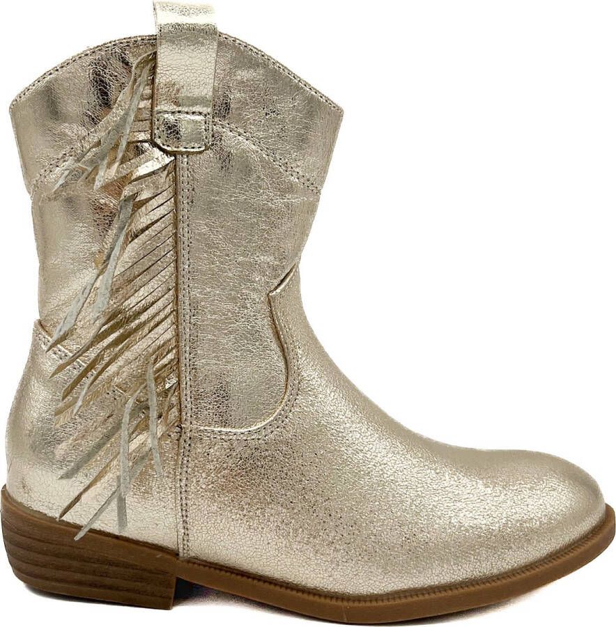 Weloveshoes Smile Favorites Meisjes Cowboylaarzen Kort Goud Imitatieleer Metallic