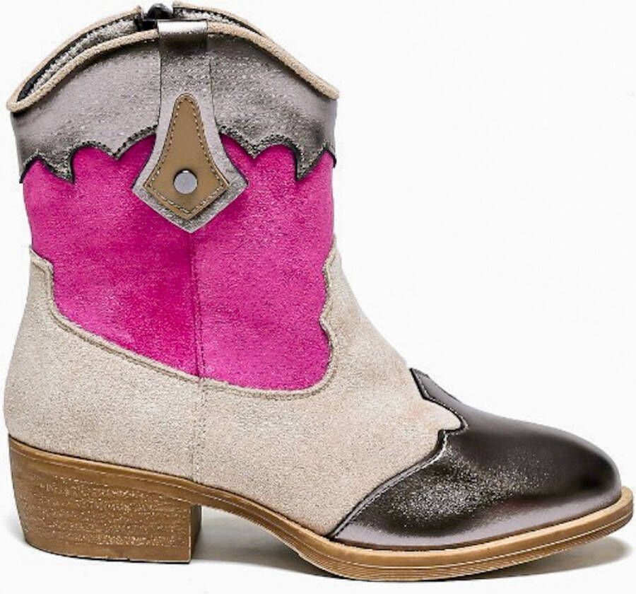 Weloveshoes Smile Favorites Meisjes Cowboylaarzen met Hak Beige Suedine