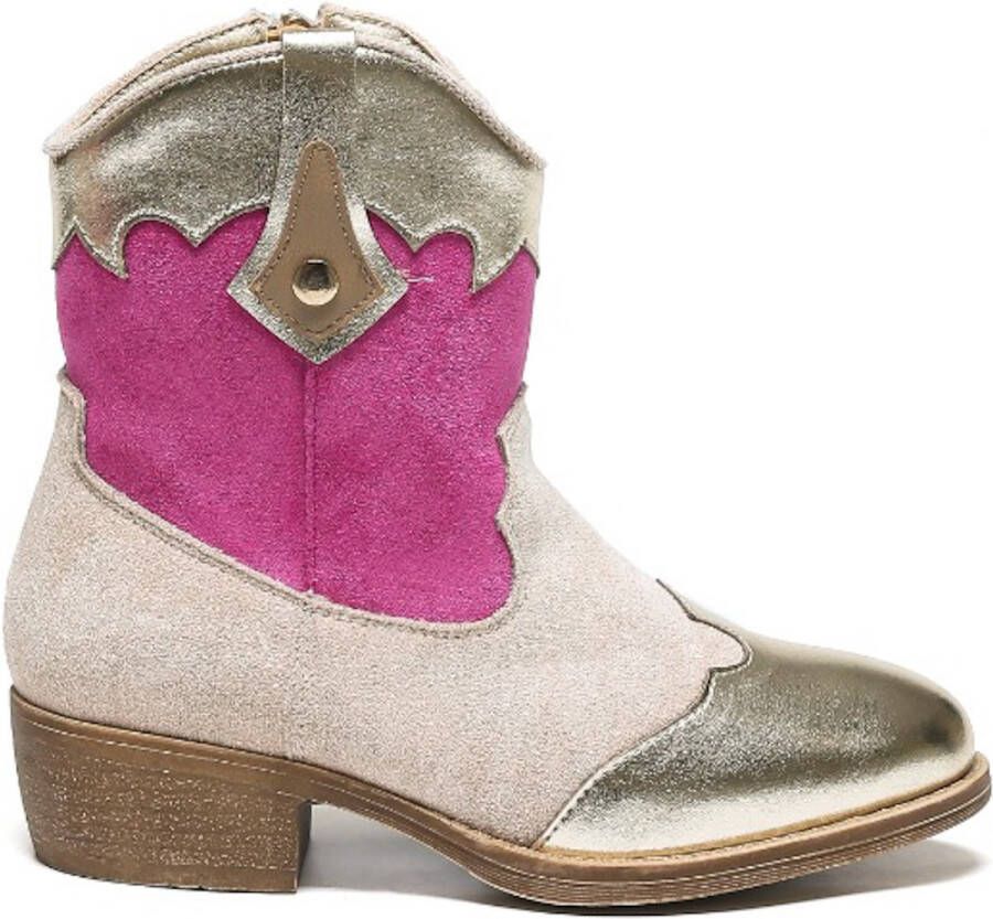 Weloveshoes Smile Favorites Meisjes Cowboylaarzen met Hak Beige Suedine