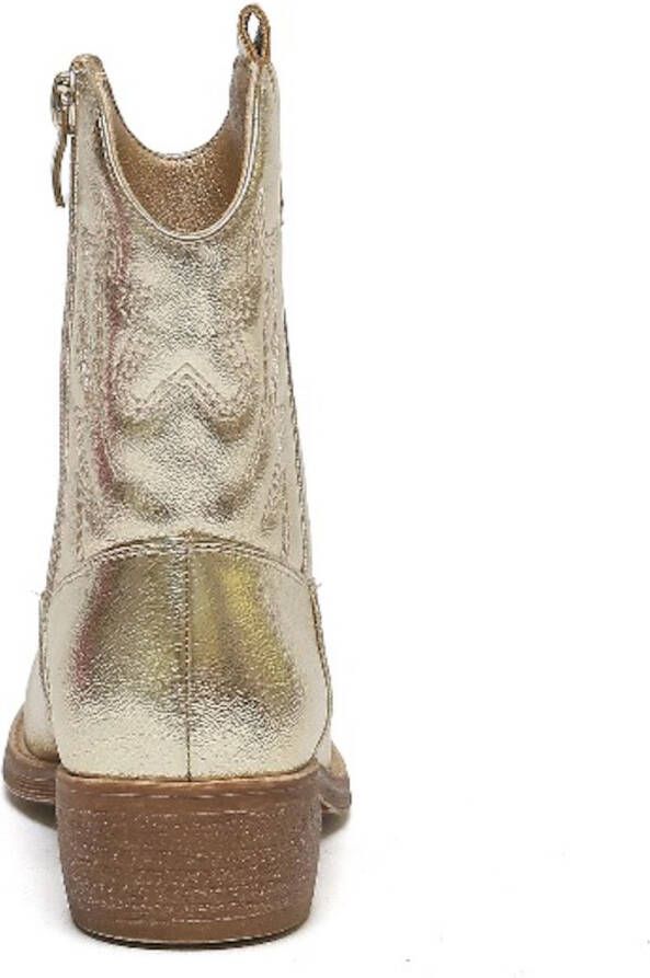 Weloveshoes Smile Favorites Meisjes Cowboylaarzen met Hak Kort Goud Imitatieleer