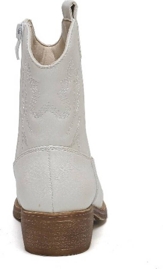 Weloveshoes Smile Favorites Meisjes Cowboylaarzen met Hak Kort Wit Imitatieleer