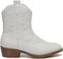 Weloveshoes Smile Favorites Meisjes Cowboylaarzen met Hak Kort Wit Imitatieleer - Thumbnail 2