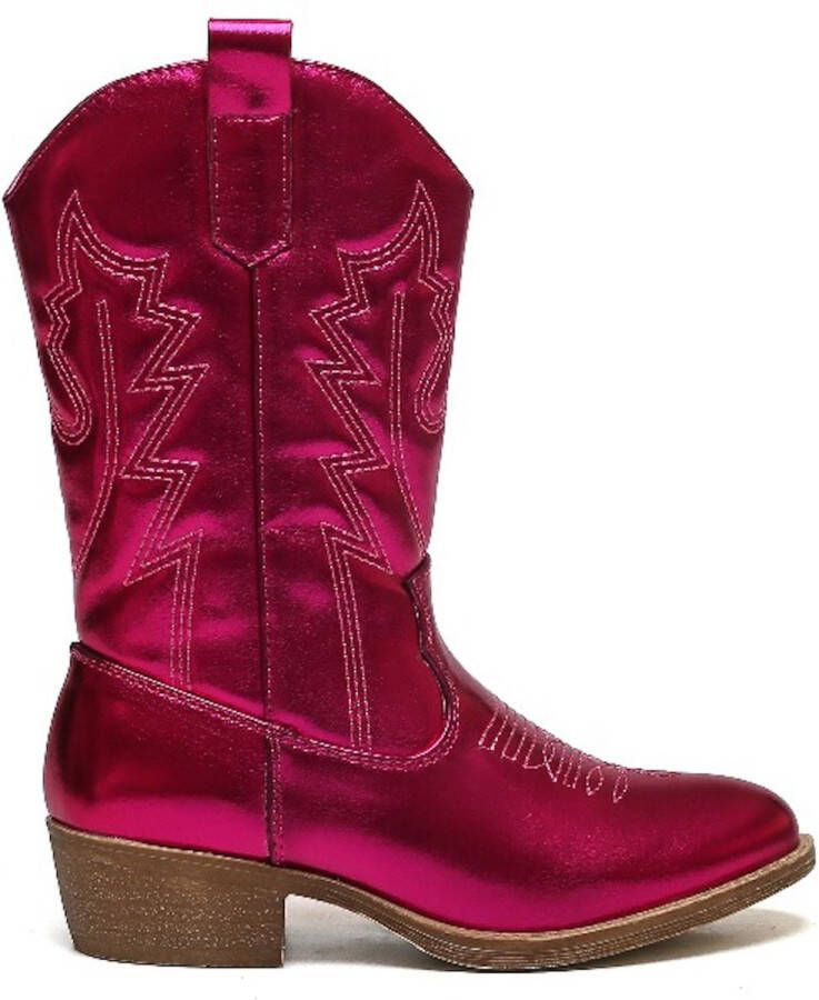 Weloveshoes Smile Favorites Meisjes Cowboylaarzen met Hak Roze Imitatieleer