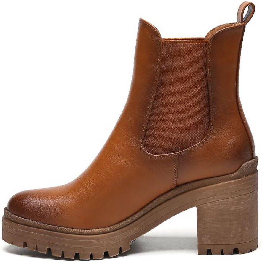 Weloveshoes Black Friday Deal Chelsea boots Western Imitatieleer Camel