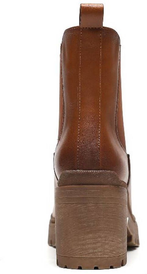 Weloveshoes SmileFavorites Chelsea boots Imitatieleer Camel