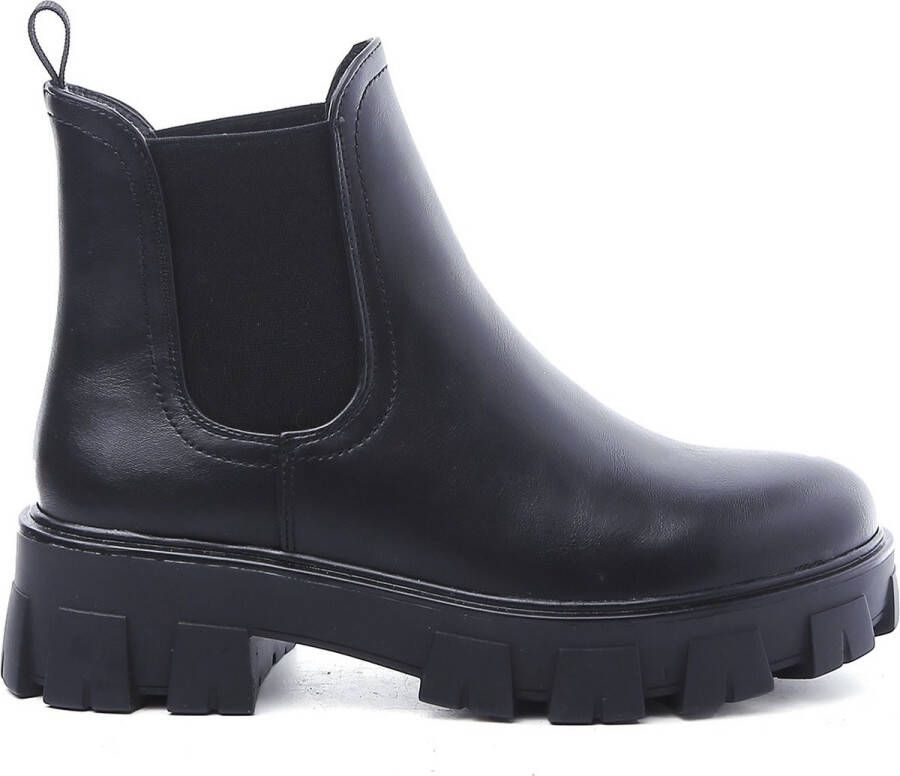 Weloveshoes SmileFavorites® Chelsea boots met Hak Imitatieleer Zwart