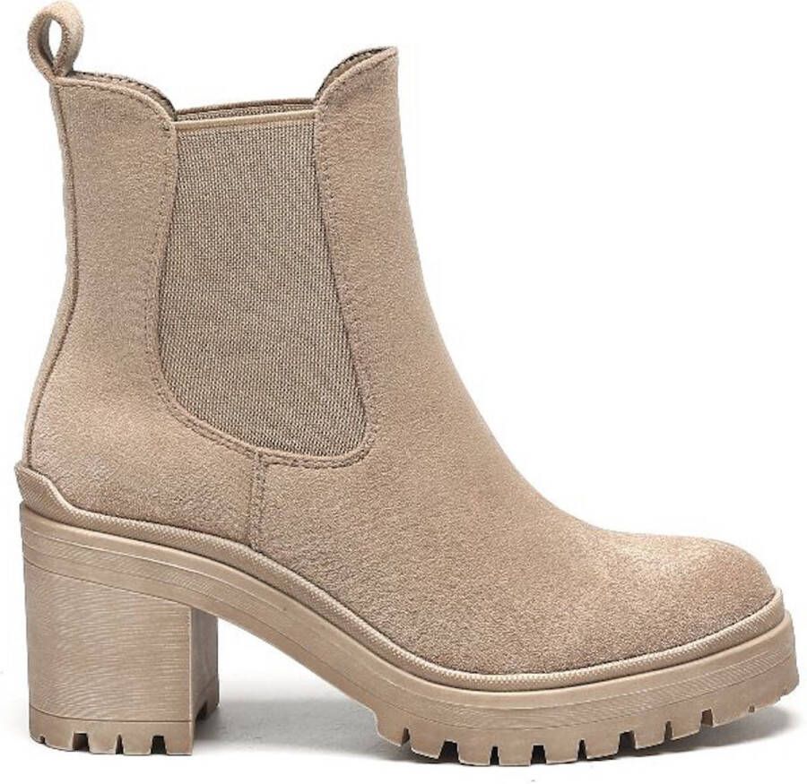 Weloveshoes SmileFavorites Chelsea boots Suedine Taupe Khaki