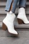 Weloveshoes SmileFavorites® Dames Cowboylaarzen Enkellaarsjes Imitatieleer Wit - Thumbnail 1