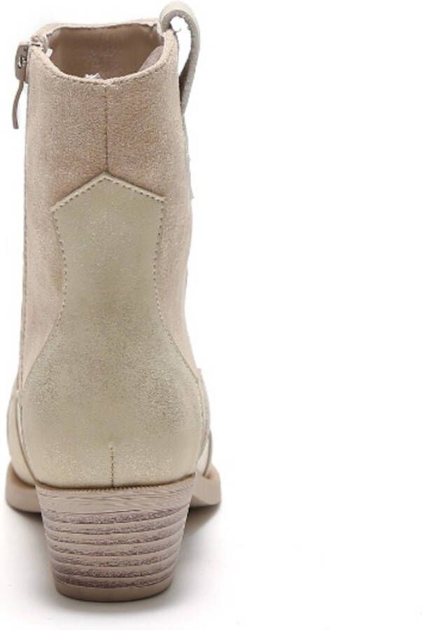 Weloveshoes SmileFavorites Dames Cowboylaarzen met Hak Kort Beige Suedine