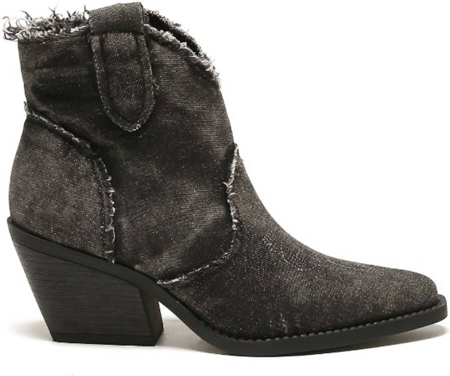 Weloveshoes SmileFavorites Dames Cowboylaarzen met Hak Kort Blauw Stof