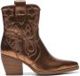 Weloveshoes Smile Favorites Dames Cowboylaarzen met Hak Kort Brons Imitatieleer - Thumbnail 3