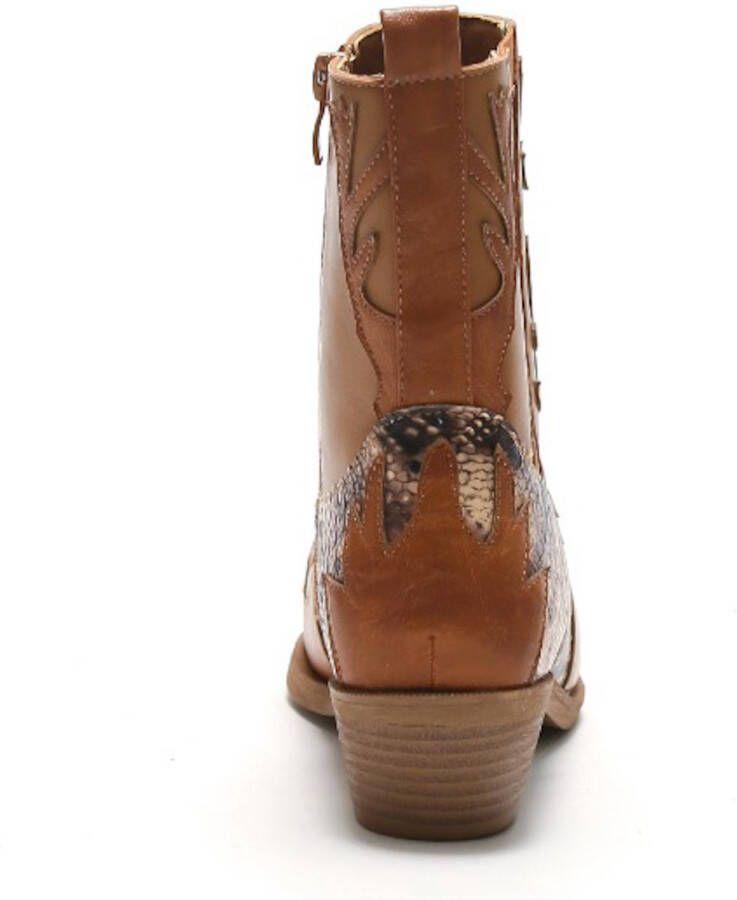 Weloveshoes Smile Favorites Dames Cowboylaarzen met Hak Kort Camel Imitatieleer