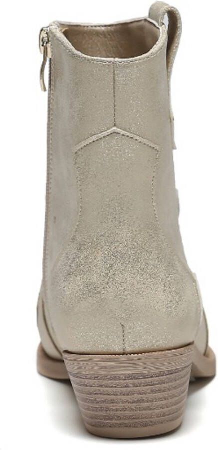 Weloveshoes SmileFavorites Dames Cowboylaarzen met Hak Kort Goud Imitatieleer