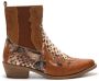 Weloveshoes Smile Favorites Dames Cowboylaarzen met Hak Kort Camel Imitatieleer - Thumbnail 2