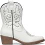 Weloveshoes Black Friday Deal Dames Cowboylaarzen met Hak Kort Imitatieleer Wit - Thumbnail 1