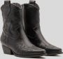 Weloveshoes Black Friday Deal Dames Cowboylaarzen met Hak Kort Imitatieleer Zwart - Thumbnail 4