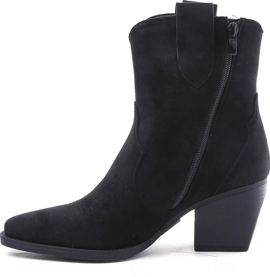 Weloveshoes Cyber Monday Deal Dames Cowboylaarzen met Hak Kort Suedine Zwart