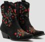 Weloveshoes Black Friday Deal Dames Cowboylaarzen met Hak Kort Suedine Zwart - Thumbnail 2