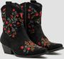 Weloveshoes Black Friday Deal Dames Cowboylaarzen met Hak Kort Suedine Zwart - Thumbnail 1